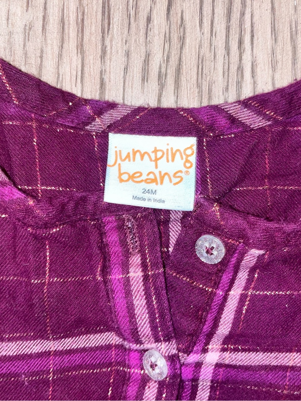 Toddler Girl Flannel Plaid Shirt Lot jumping beans & carter's 18-24M (2 Pieces) - Picture 3 of 7